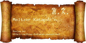 Meltzer Katapán névjegykártya